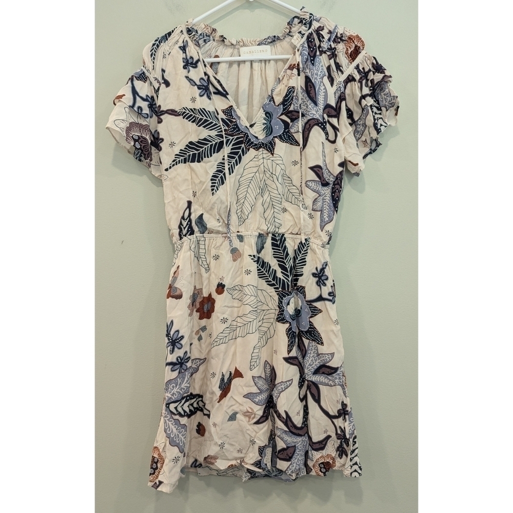 Caballero Kelsie Pocket Dress Cupro Flower Print Size XS